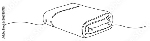 folded sleeping bag monoline vector