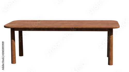 Wooden table isolated
