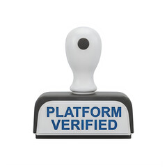 Platform verification stamp with checkmark icon