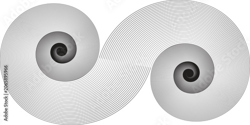 Tableau sur toile Two black and white optical illusions with concentric circles