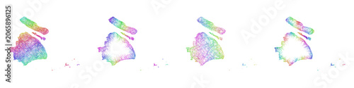 Photography Rainbow color sketch Shanghai map design set