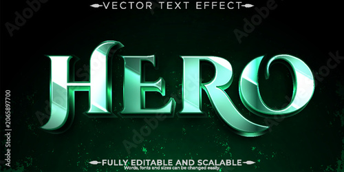 Cuadro en lienzo Hero text effect, editable legend and warrior text style
