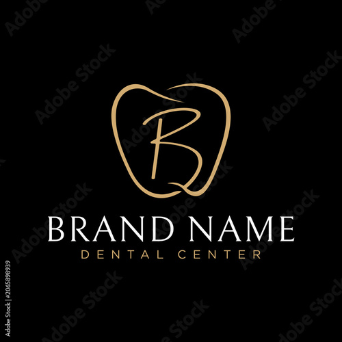 B Dental Logo Design Template Inspiration, Vector Illustration.