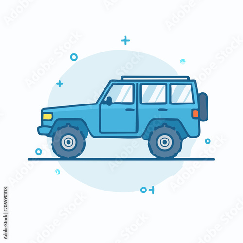 Blue Off-Road Vehicle Illustration