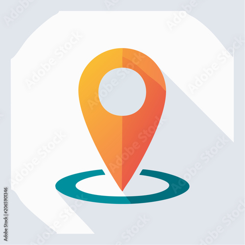 Location Pin Icon with Shadow