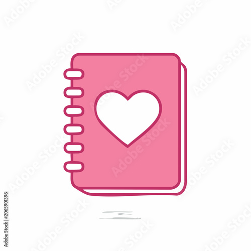 Pink Notebook with Heart Icon