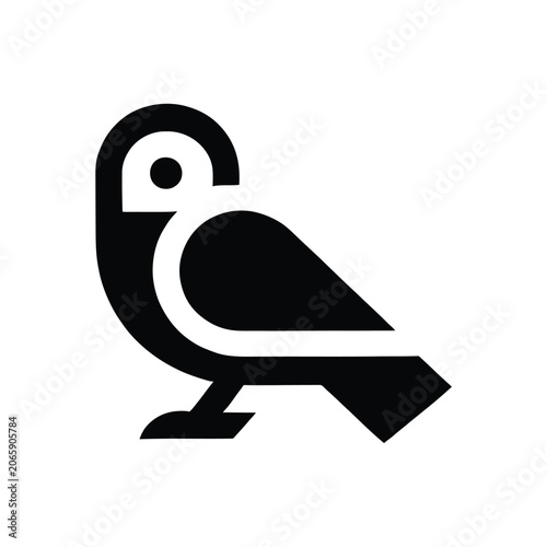 Bird Silhouette Icon On A White Background