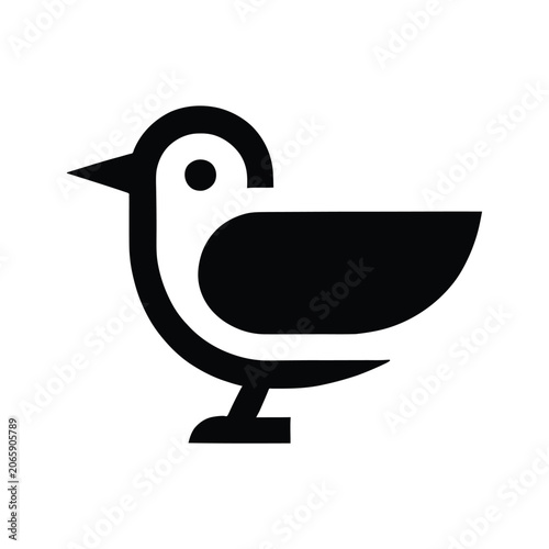 Bird Silhouette Icon Minimalist Black And White Design