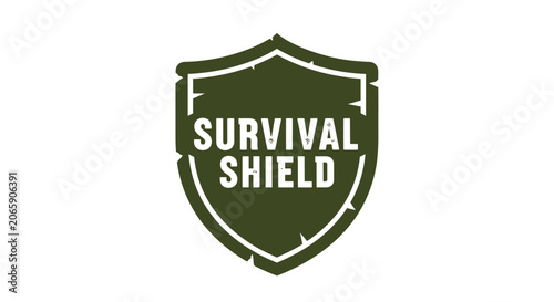 Bild auf Leinwand Survival shield protection gear icon symbol.