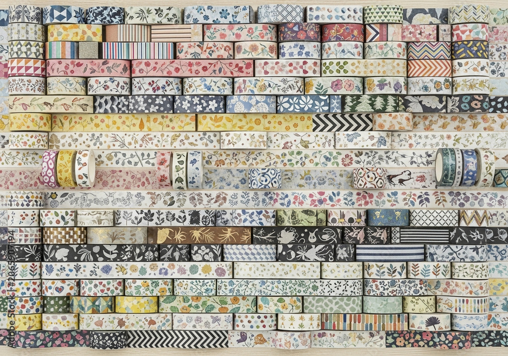 Fototapeta premium Colorful fabric swatches, textile patterns, woven designs, fabric textures isolated on White Background