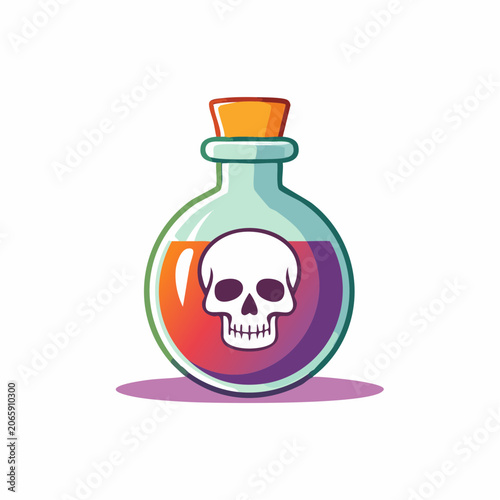 Poison Bottle with Skull Symbol