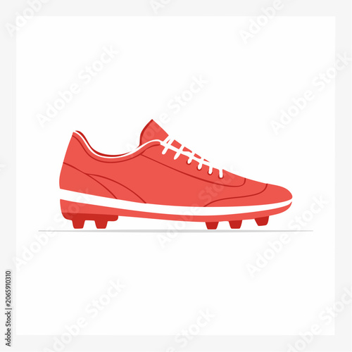 Red Soccer Cleat Illustration