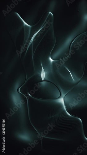 Dark futuristic liquid effect abstract background with fluid morphing blob shapes and a smooth gradient of dark moody colors. Stylish full HD and looping vertical animation