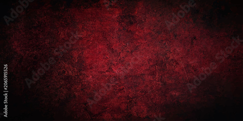 Dark red grunge textured vintage wallpaper background with old dirty paint and rough aged surface design