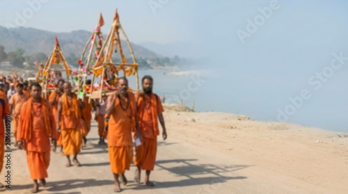 Spiritual Kanwar Yatra Festival on Rural Indian Road