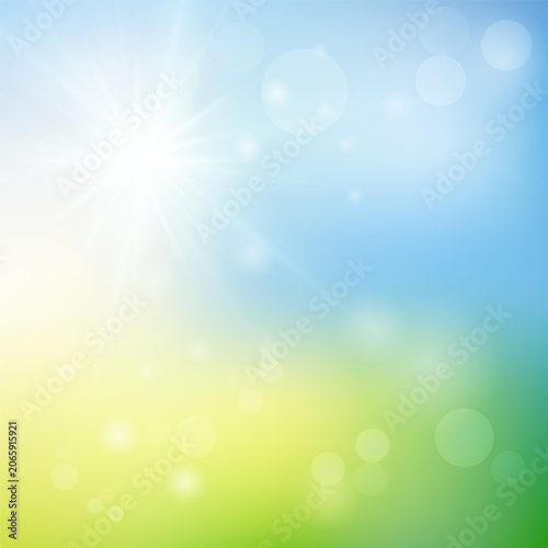 Clean spring sky and bokeh background, subtle light effect for business visuals, advertising, and media use