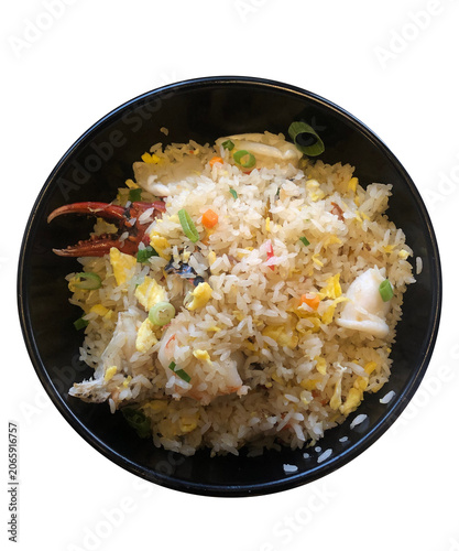 Seafood fried rice bowl transparent background