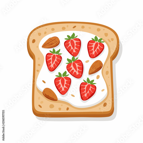 Strawberry and Almond Toast Slice