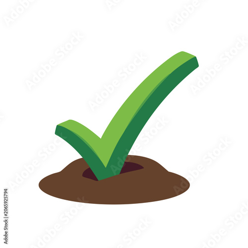 Yes Tick Mark on Soil
