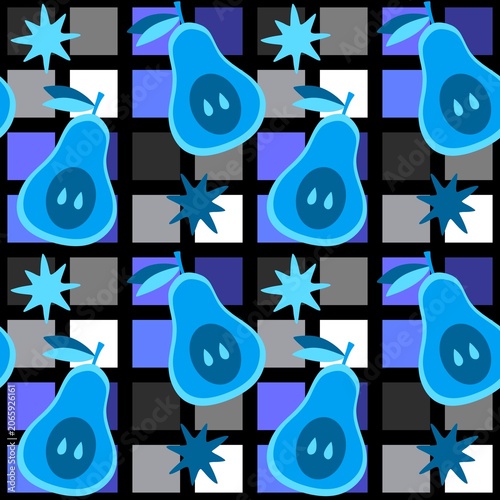 Summer fruit seamless pears pattern for wrapping paper and fabrics and kids and party accessories