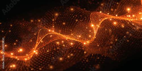 Fotografía Glowing Christmas Lights and Fireworks in the Night Sky