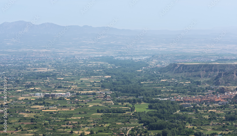 Fototapeta premium Panoramic View of Rural Valley and Farmland in Spain