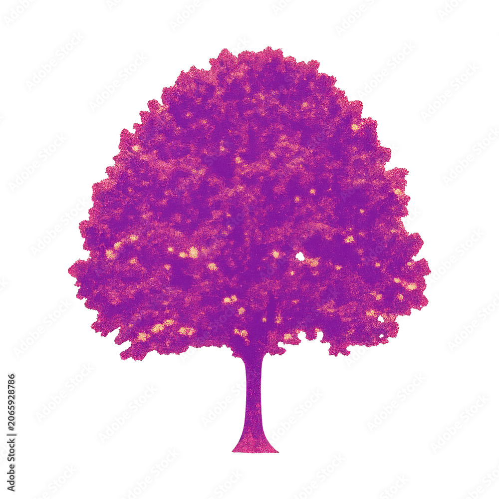Obraz premium PNG Vibrant pink tree silhouette illustration.