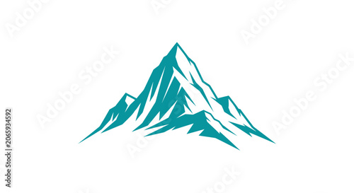 Teal Mountain Graphic Illustration.