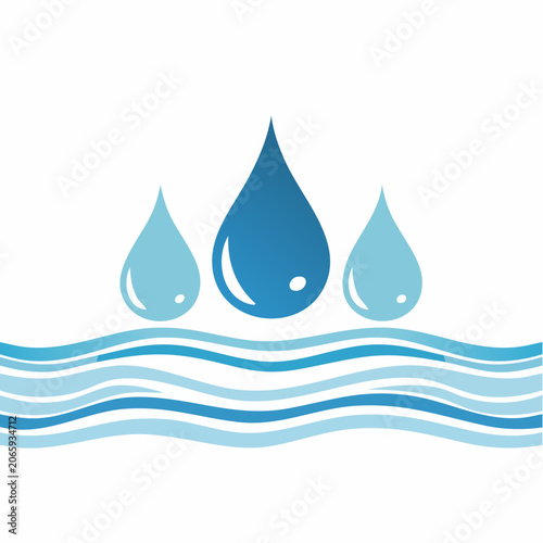 Water Drops and Waves Icon