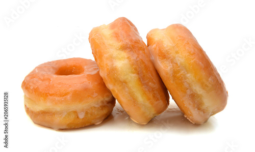 Obraz na plátně Sugary donut isolated on a white background