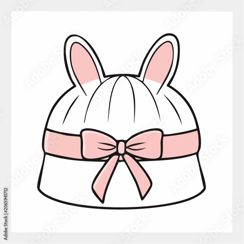 Cute Bunny Hat with Pink Bow