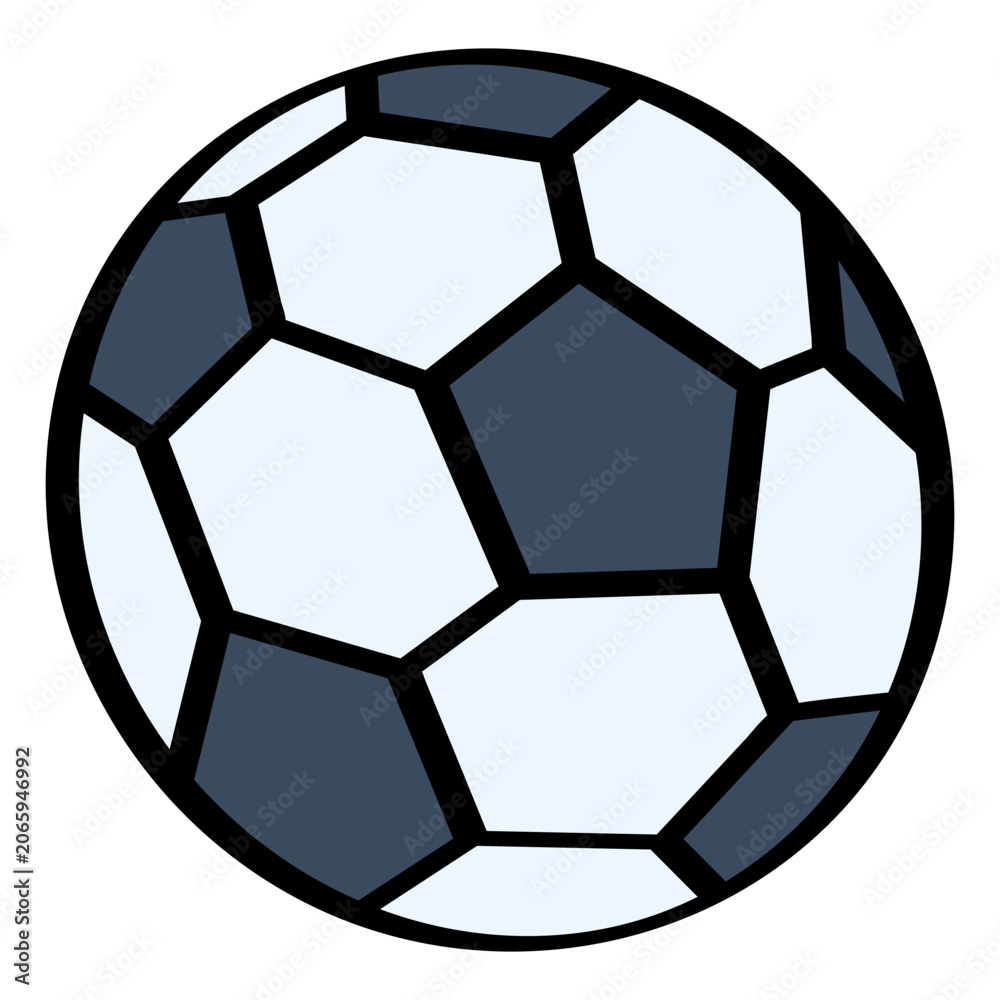 Fototapeta premium Football Soccer Ball for Sport and Match doodle color filled line