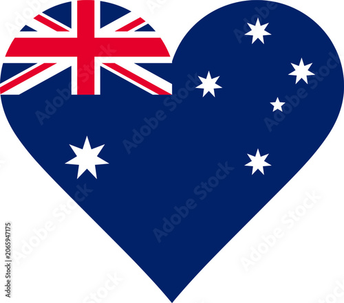 Australia Heart Flag Vector Graphic I Love Australia Patriotic Symbol
