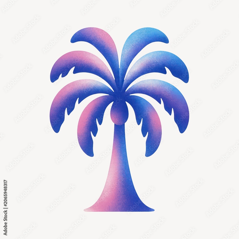 Obraz premium Vibrant gradient palm tree
