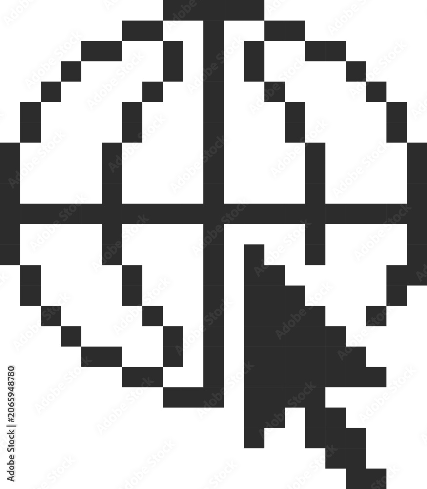 Fototapeta premium Cursor On Globe Pixel Art