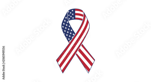 USA patriotic awareness ribbon graphic icon