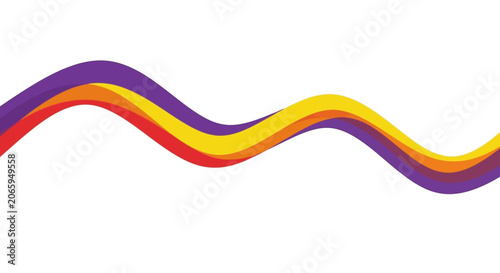 Triple wavy lines in purple orange and red colors.