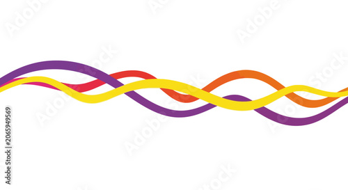 Interlaced thin yellow and purple wavy line patterns.