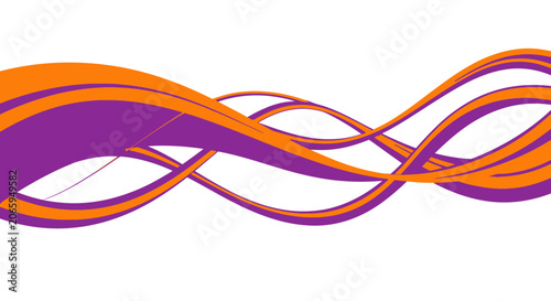 Bold flat purple and orange graphic waves on white