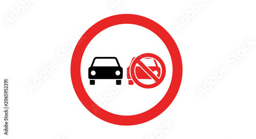 Photos No Overtaking Road Sign - Traffic Restriction Symbol