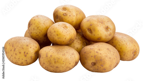 Bild auf Leinwand Isolated group of fresh whole organic potatoes for cooking a healthy meal