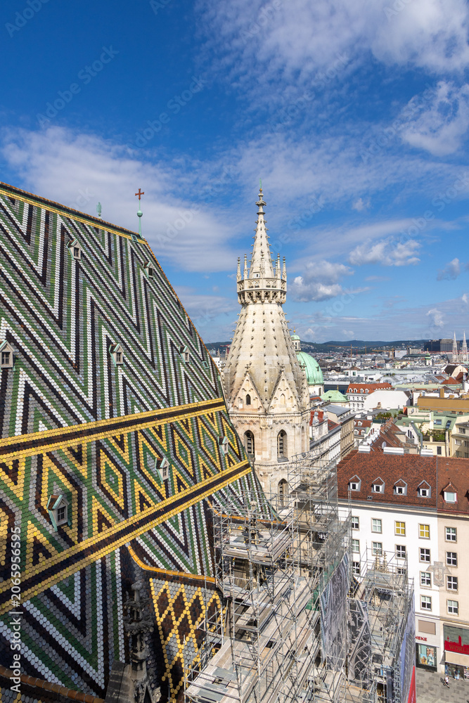 Obraz premium view to Vienna from St. Stephen's cathedral, Vienna, Austria