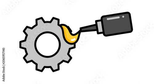 Gear Lubrication: Oil being applied to a metal cogwheel for smooth operation and maintenance.