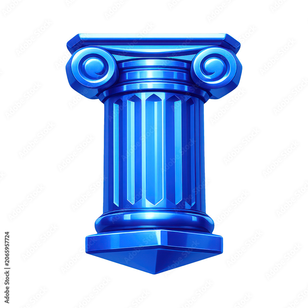 Fototapeta premium PNG Blue architectural column illustration.