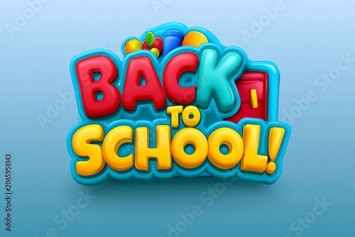 Back to school sign with colorful letters and school items displayed for students preparing for the new academic year