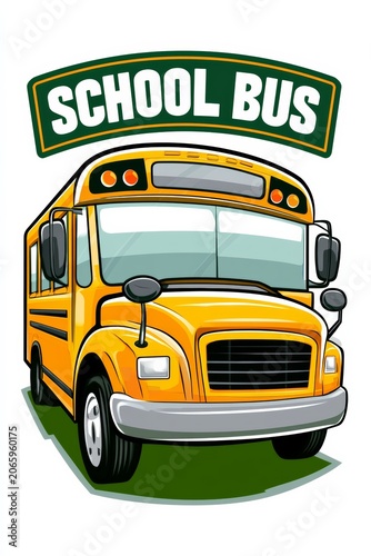 School bus parked in a lot with clear sky and green grass around during the day