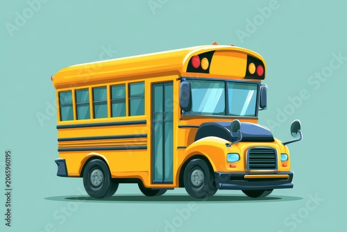 Bright yellow school bus parked on a simple background with no distractions during daylight hours for children's transport