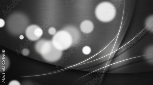 Black and White Glowing Light Circles Bokeh Background