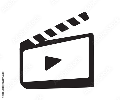 Movie clapperboard or film clapboard flat vector icon for video apps and websites