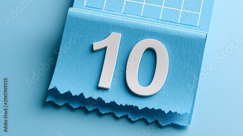 Blue Tear Off Calendar Showing September Tenth - Day Event Reminder